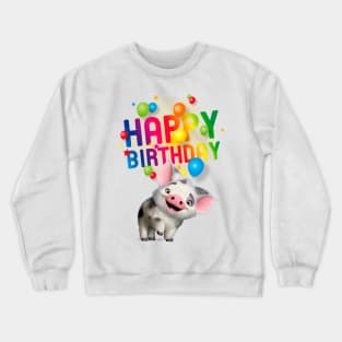 Happy Birthday Graphic Style Crewneck Sweatshirt